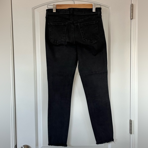 J Brand - Fame Ankle Jeans - Raw Hem - Subtle Grey on Black Zebra Stripes - 27 - Picture 5 of 14